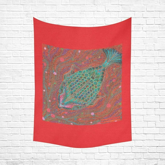 CADecor Fishes Wall Tapestry Wall Hanging Wall Art Home Decor 60x80 inches