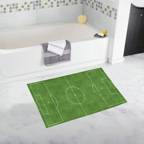 CADecor Football Pitch Non-Slip Bath Mat Rug Bath Doormat Floor Rug 30x18 inches