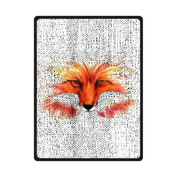 CADecor Fox Head Fleece Blanket Throws 58x80 inches