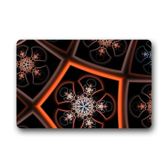 CADecor Fractal Flower Doormat Indoor Outdoor Floor Rug 30x18 inches