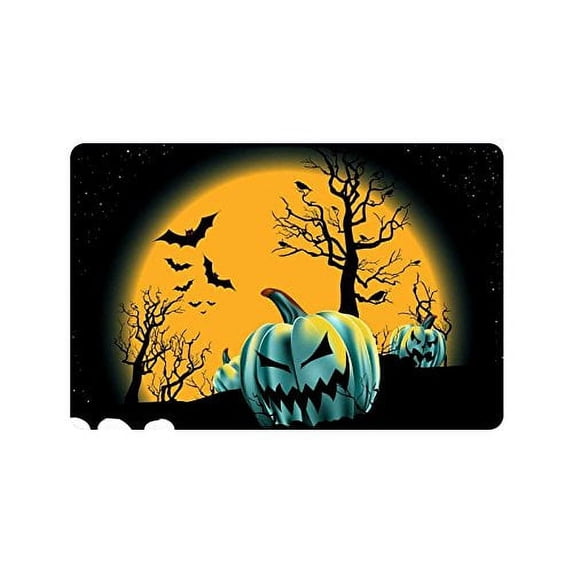 CADecor Full Moon Night Door Mat Home Decor, Halloween Pumpkin Indoor Outdoor Entrance Doormat 23.6x15.7 Inches
