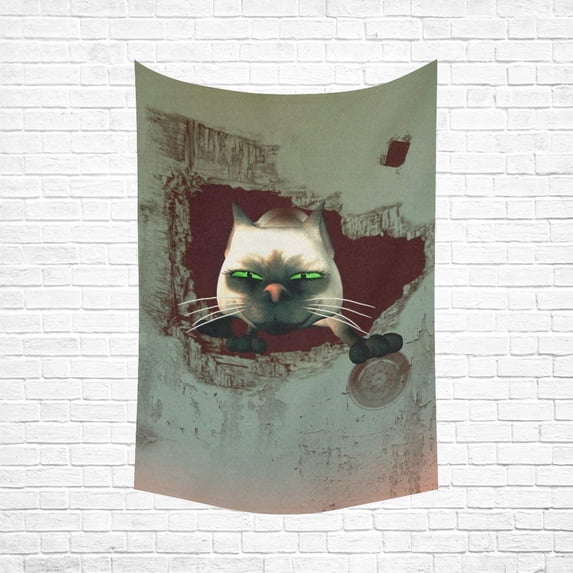 CADecor Funny Cute Cartoon Cat Wall Tapestry Wall Hanging Wall Art Home Decor 60x90 inches