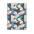 thumbnail image 1 of CADecor Geometric Shapes in Memphis Style Throw Blanket Bed Sofa Blanket 58x80 inches, 1 of 3