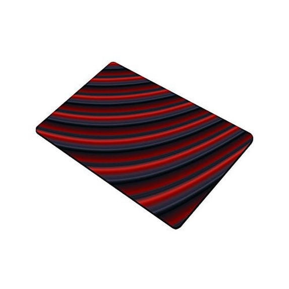 CADecor Glossy Red Gradient Stripes Indoor/Outdoor Doormat Decor Rug 23.6x15.7 inches