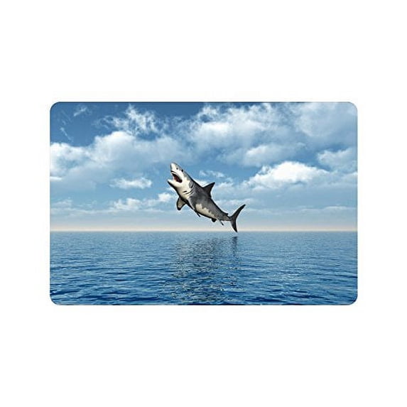 CADecor Great White Shark Jumping Indoor/Outdoor Doormat 23.6x15.7 inches