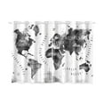 thumbnail image 1 of CADecor Grey and White Window Kitchen Curtain, Ink World Map Window Treatment Panel Curtains,26x39 inches,Set of 2, 1 of 3