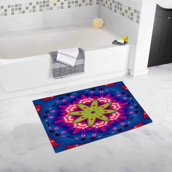 CADecor Halftone Style with Colored Spots Abstract Kaleidoscope Pattern Bath Rug Bathroom Mat Doormat 30x18 inches