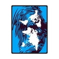 thumbnail image 1 of CADecor Hand Drawn Pattern With World Map Fleece Blanket Bedroom Wrap Throw 58x80 inches, 1 of 2