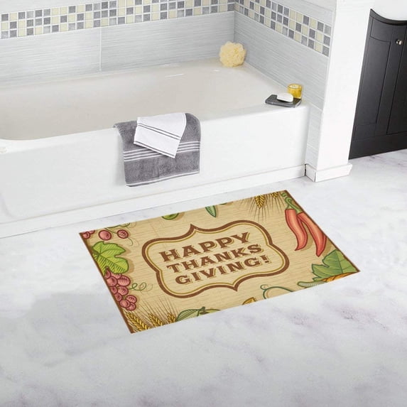 CADecor Happy Thanksgiving Doormat Non Slip Bathroom/Floor Mats Bath Rug 30x18 inches