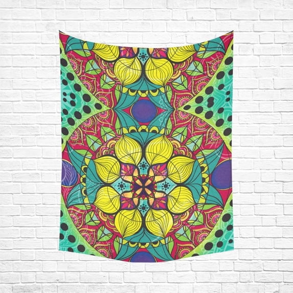CADecor Hippie Mandala Bohemian Psychedelic Floral Home Decor Tapestry Wall Art Wall Tapestry 51x60 Inches