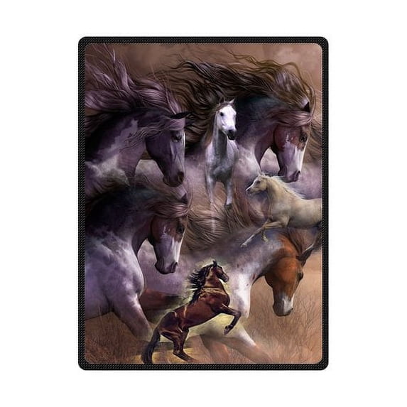 CADecor Horse Fleece Blanket Throw Blanket 58x80 inches