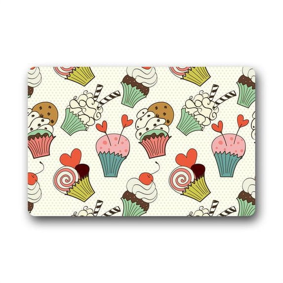 CADecor Ice Cream Cake Collection Cool Pattern Doormat Mat 23.6x15.7 inches
