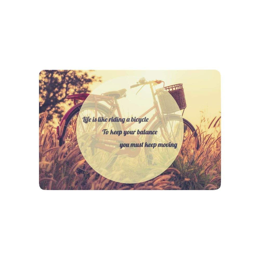 CADecor Inspiration Life Quotes Door Mat Home Decor, Vintage Bike Brown  Indoor Outdoor Entrance Doormat 23.6x15.7 Inches - Walmart.com, image size:1000x1000
