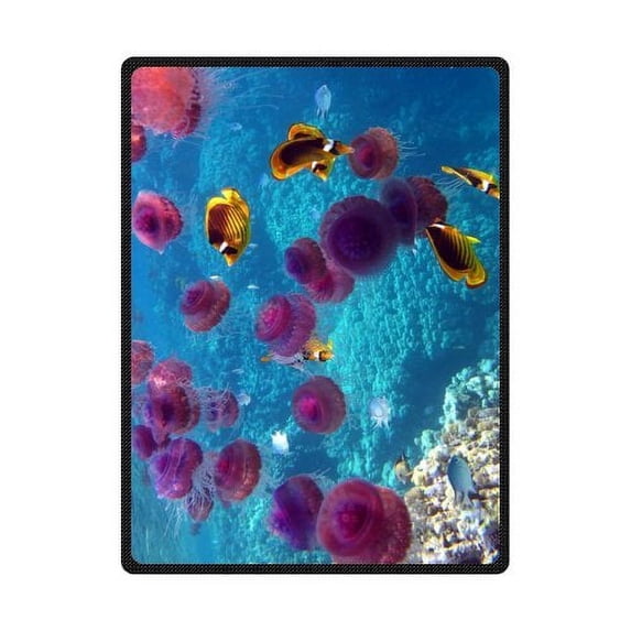CADecor Jellyfish Fleece Blanket Throw Blanket 58x80 inches
