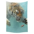 thumbnail image 1 of CADecor King Of Forest Tiger Swimming To A Meat Home Decor Tapestry Wall Art Wall Tapestry 51x60 Inches, 1 of 2