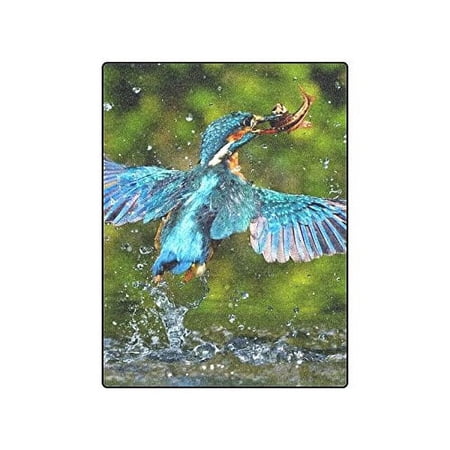 CADecor Kingfisher Fishing Blankets Throws Blanket Indoor Outdoor Blanket Fleece Blankets 58x80 inches