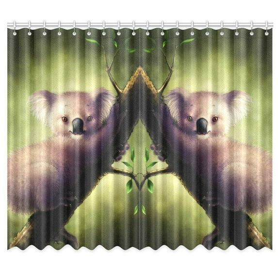 CADecor Koala Bears Window Curtain Window Treatments Kitchen Curtains 26x39 inches, 2 Pieces