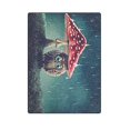 thumbnail image 1 of CADecor Little Owl Sitting Under Mushrooms Throw Blanket Bed Sofa Blanket 58x80 inches, 1 of 3