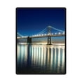thumbnail image 1 of CADecor Long Bridge Building Lighting River Fleece Blanket Throws 58x80 inches, 1 of 3