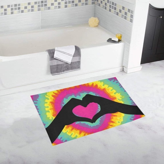 CADecor Make Love Not War Hippie style Non-Slip Bath Rug Bath Mat Rug Doormat 30x18 inches