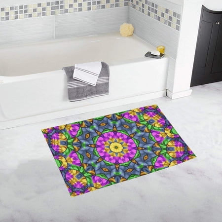 CADecor Mandala Aztec Pattern Non-Slip Bath Mat Rug Bath Doormat Floor Rug 30x18 inches
