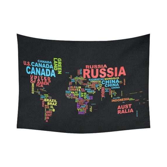 CADecor Map Country Globe World Wall Tapestry Wall Hanging Wall Art Home Decor 60x80 inches