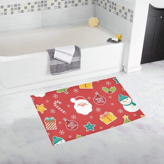 CADecor Merry Christmas And Happy New Year Non-Slip Bath Mat Rug Bath Doormat Floor Rug 30x18 inches