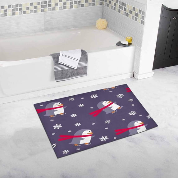CADecor Merry Christmas Calligraphic Lettering Bath Rug Bathroom Mat Doormat 30x18 inches