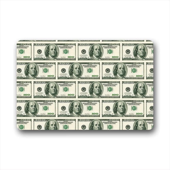 CADecor Money Doormat Indoor Outdoor Floor Rug 30x18 inches