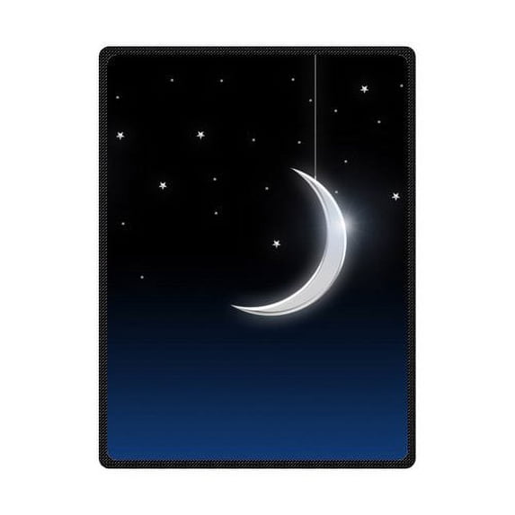 CADecor Moon And Star Beautiful Night Fleece Blanket Throws 58x80 inches