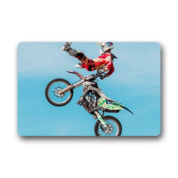 CADecor Motorbike Doormat Indoor Outdoor Floor Rug 23.6x15.7 inches