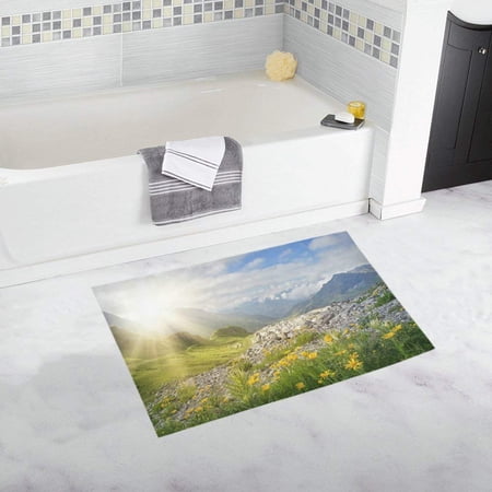 CADecor Mountains Landscape Non-Slip Bath Mat Rug Bath Doormat Floor Rug 30x18 inches