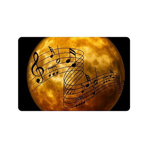 CADecor Music in the Moon Non-Slip Machine Washable Bathroom Indoor/Outdoor Doormat 23.6x15.7 inches