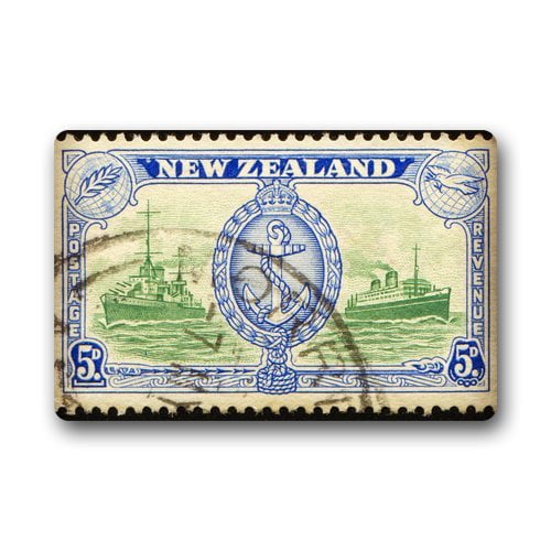CADecor Nautical Chevron Anchor on Postage Stamp Doormat Mat 23.6x15.7 inches