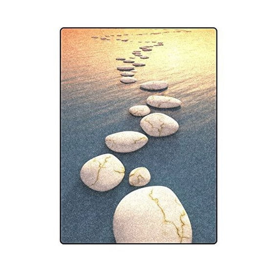 CADecor Nice Step Stones In The Evening Sea Blanket Throw Super Soft Warm Bed or Couch Blanket 58x80 inches
