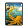 thumbnail image 1 of CADecor Ocean Octopus Boat Fleece Blanket Throws 58x80 inches, 1 of 3