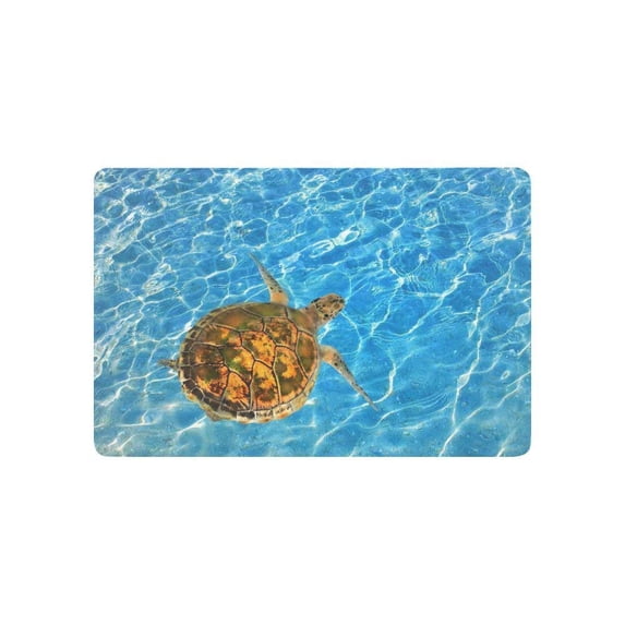 CADecor Ocean Sea Turtle Door Mat Home Decor, Blue Sea Animal Indoor Outdoor Entrance Doormat 23.6x15.7 Inches