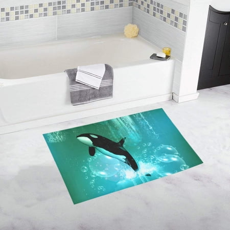 CADecor Orca with bubbles Non-Slip Bath Rug Bath Mat Rug Doormat 30x18 inches