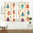 thumbnail image 1 of CADecor Owl Pattern Print Window Treatment Panel Curtains Window Curtain Kitchen Curtain,Two Piece 26x39 Inches, 1 of 4