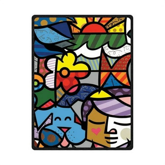 CADecor Painting Art Colorful Fleece Blanket Throws 58x80 inches