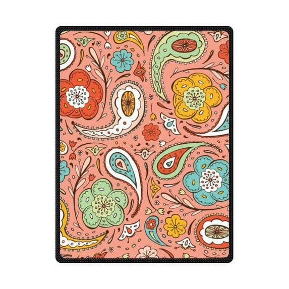 CADecor Paisley Fleece Blanket Throw Blanket 58x80 inches