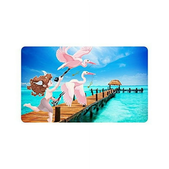 CADecor Paradise Jetty on Isla Mujeres Mexico Non-Slip Machine Washable Bathroom Indoor/Outdoor Doormat 30x18 Inches