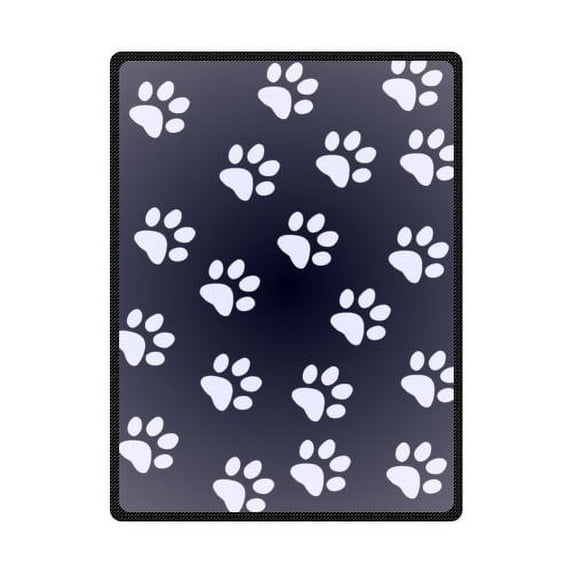 CADecor Paw Prints Fleece Blanket Throw Blanket 58x80 inches