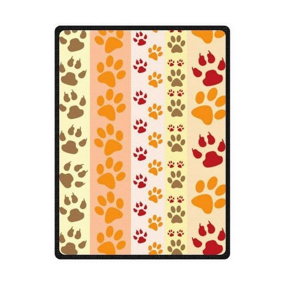 CADecor Paw Prints Fleece Blanket Throw Blanket 58x80 inches