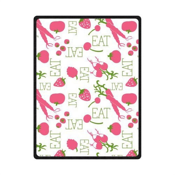 CADecor Pink Carrot Strawberry Fleece Blanket Throws 58x80 inches