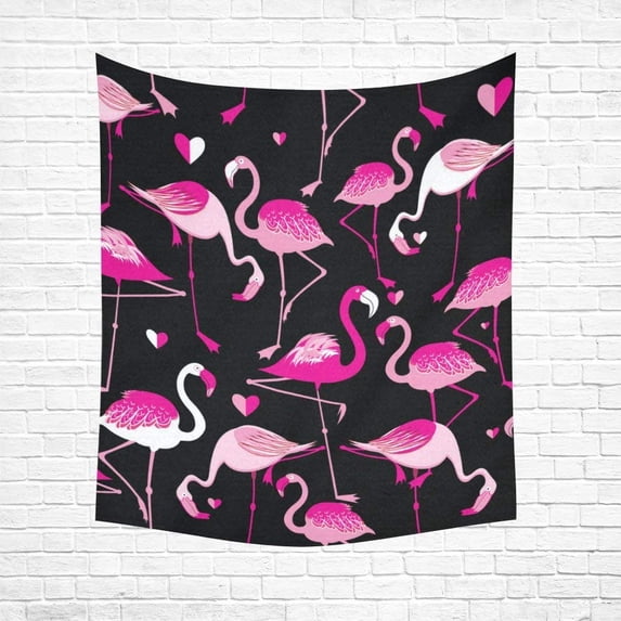 CADecor Pink Flamingos On A Dark Background Home Decor Tapestry Wall Art Wall Tapestry 60x90 Inches