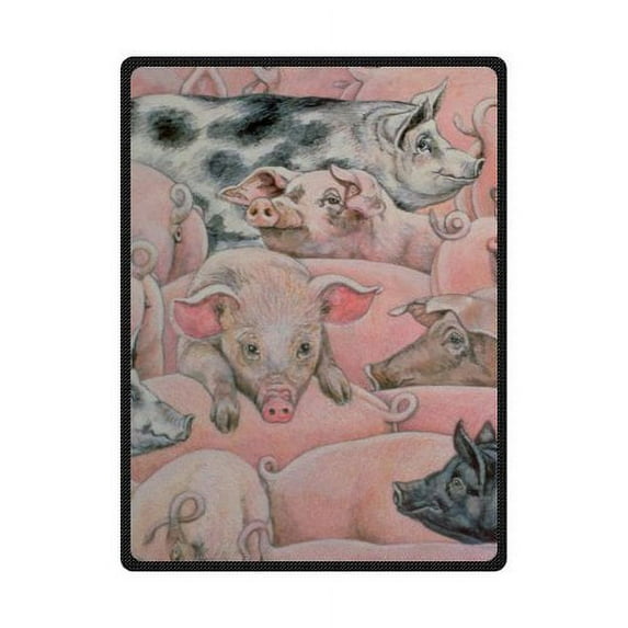 CADecor Pink, Gray Animal Fleece Throw, 80" x 58", Washable