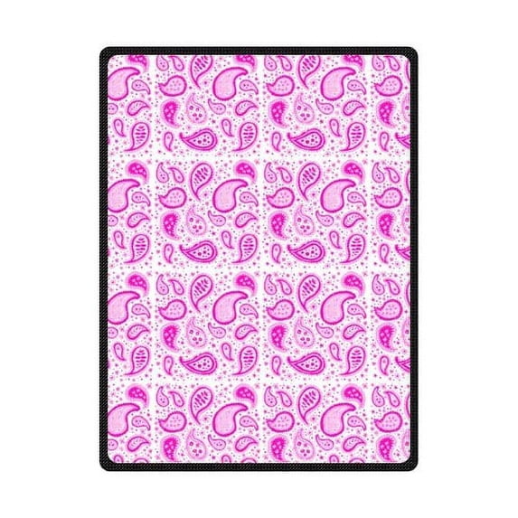 CADecor Pink Paisley Fleece Blanket Throws 58x80 inches