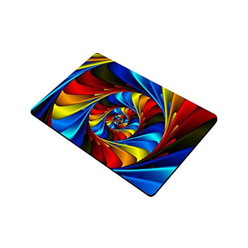 CADecor Psychedelic Rainbow Spiral Indoor/Outdoor Doormat Decor Rug 23.6x15.7 inches