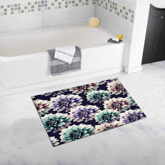 CADecor Psychedelic Vintage Floral Pattern Bathroom Mat Bath Rug, Doormat 30x18 inches